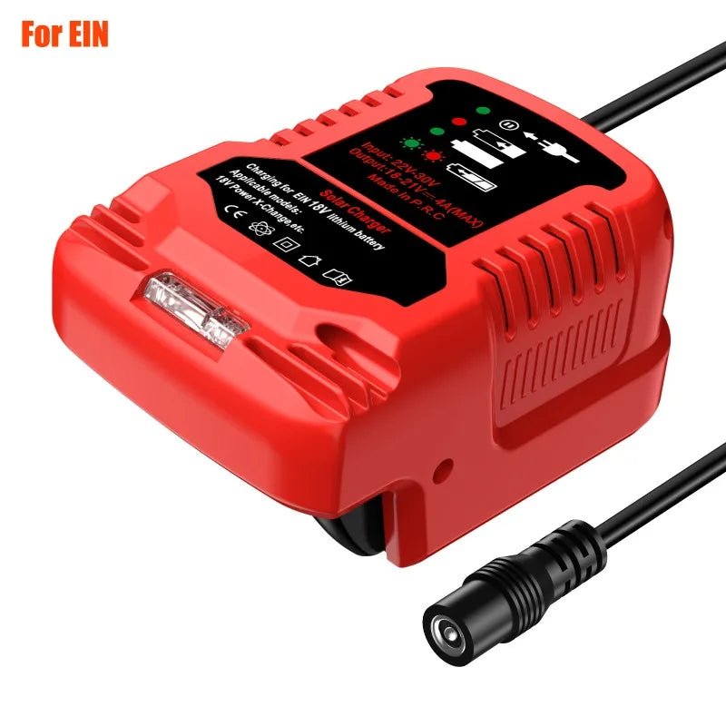 Solar Charger Portable Cordless Tool Battery Charger Compatible for Makita/Milwaukee/Bosch 18V Li-ion Batteries for Solar Panels