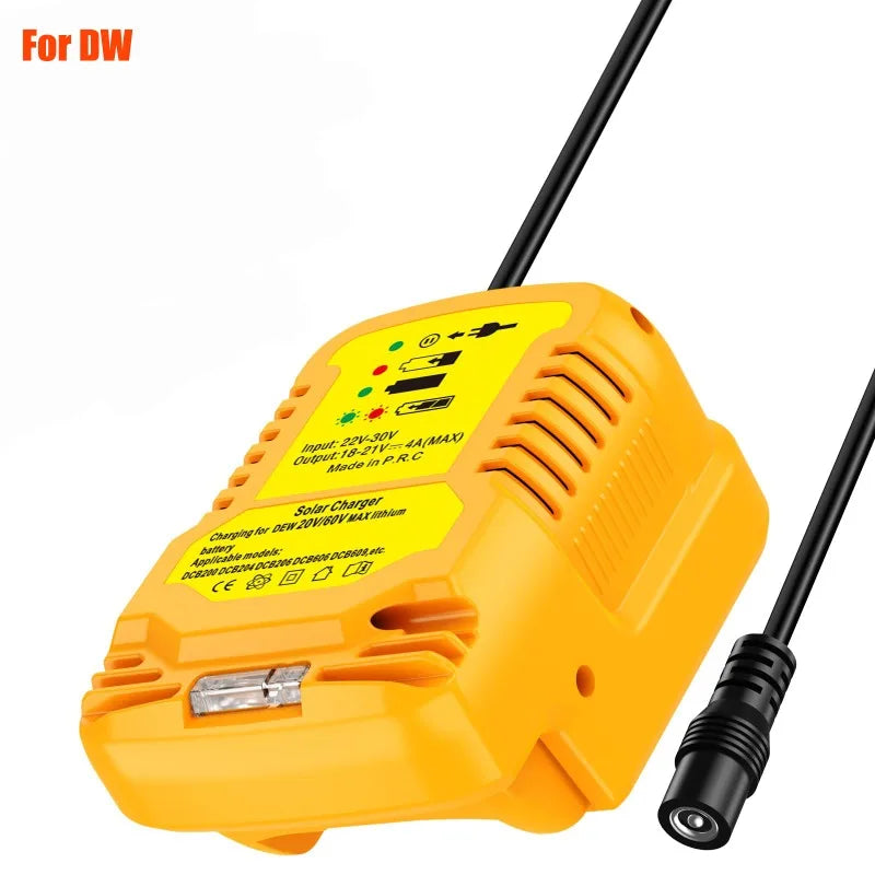 Solar Charger Portable Cordless Tool Battery Charger Compatible for Makita/Milwaukee/Bosch 18V Li-ion Batteries for Solar Panels
