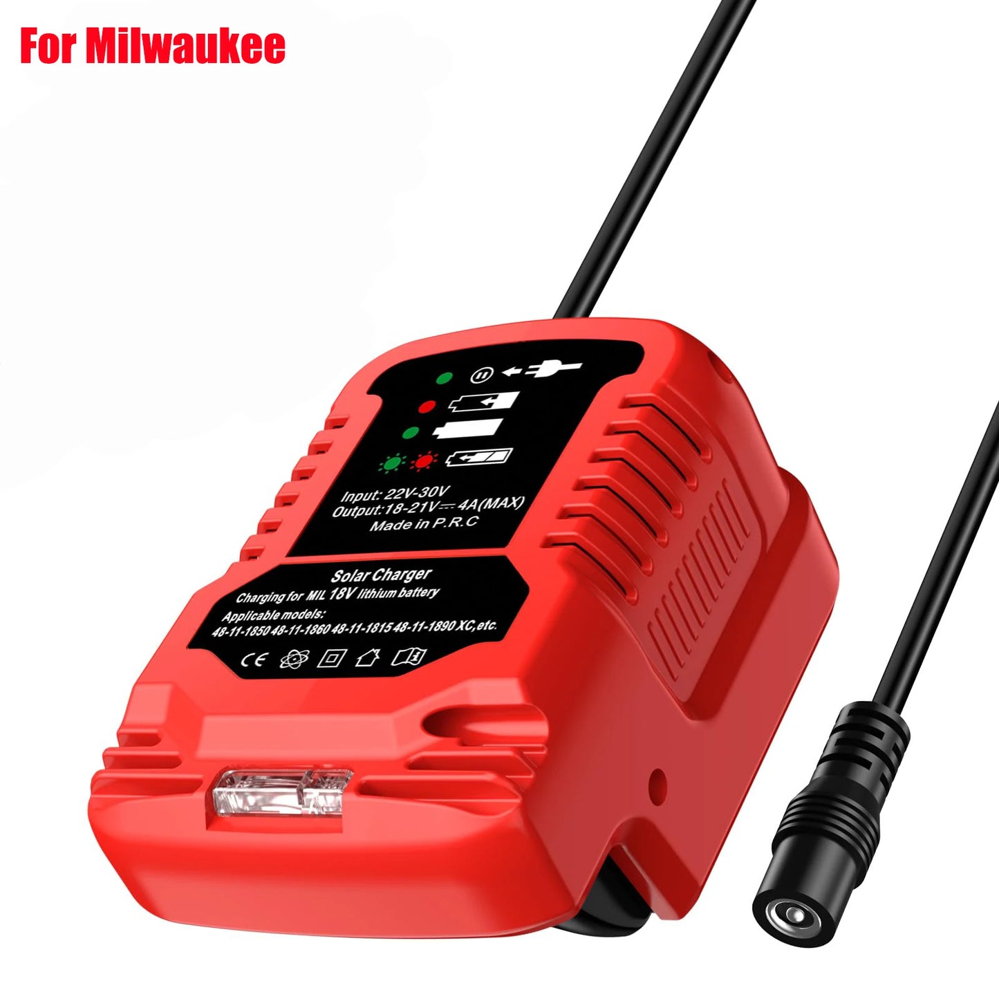 Solar Charger Portable Cordless Tool Battery Charger Compatible for Makita/Milwaukee/Bosch 18V Li-ion Batteries for Solar Panels